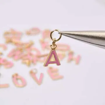 MICROAMOY A-Z Gold Filled Alphabet Charms for DIY Jewelry