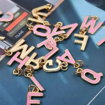 MICROAMOY A-Z Gold Filled Alphabet Charms for DIY Jewelry