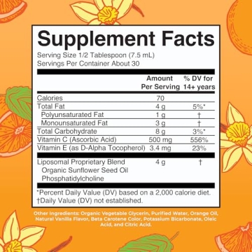 Liposomal Vitamin C 500mg - Vegan Immune Support Supplement