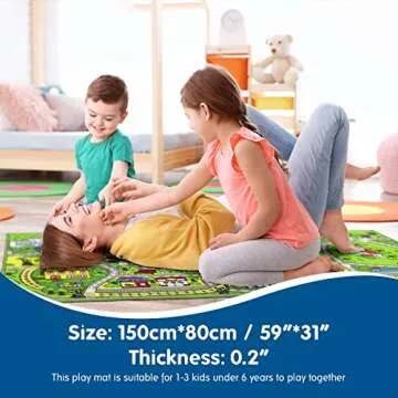 Booooom Jackson Car Rug Kids Car Carpet Playmat Rug 60"x32",Train Rug,Car Mat for Kids Toy Cars,City...