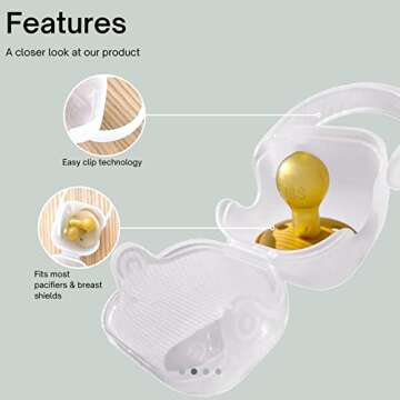 Purifyou BPA-Free Pacifier Holder Set of 3 Clear Cases