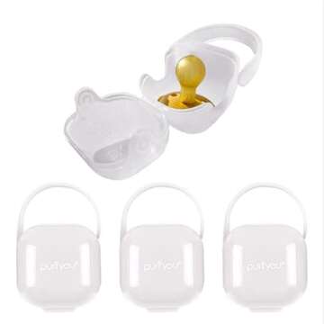 Purifyou BPA-Free Pacifier Holder Set of 3 Clear Cases