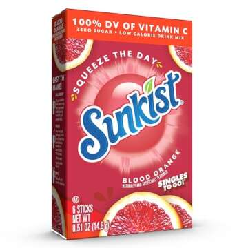 Singles to go Drink Mix Packets, Blood Orange, 6-Count Box – Powdered Drink Packets with Vitamin C...