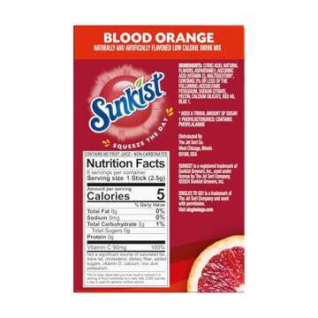 Singles to go Drink Mix Packets, Blood Orange, 6-Count Box – Powdered Drink Packets with Vitamin C, 72 Total Powder Sticks