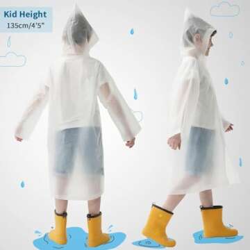 Opret 2 Pack Kids Raincoats - Waterproof & Eco-Friendly