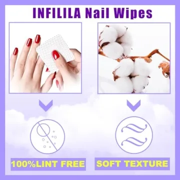 NXJ Infilila Lint Free Nail Wipes 540PCS for Perfect Nails