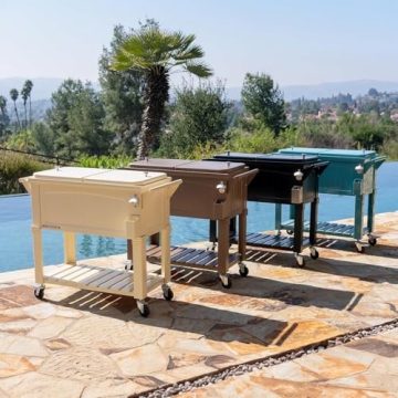Permasteel 80-Qt Antique Patio Cooler for Outdoor Use