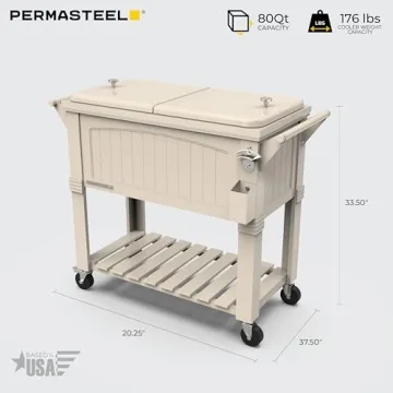 Permasteel 80-Qt Antique Patio Cooler for Outdoor Use