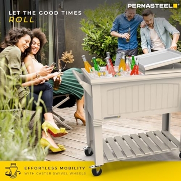 Permasteel 80-Qt Antique Patio Cooler for Outdoor Use