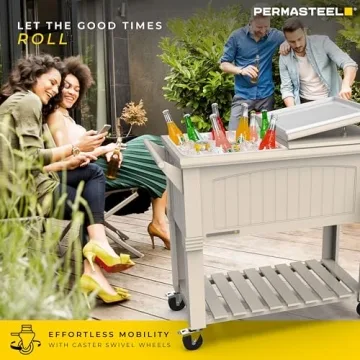 Permasteel 80-Qt Antique Patio Cooler for Outdoor Use