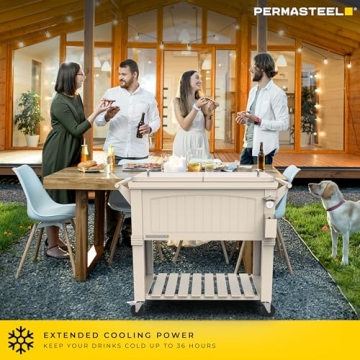 Permasteel 80-Qt Antique Patio Cooler for Outdoor Use