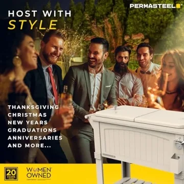 Permasteel 80-Qt Antique Patio Cooler for Outdoor Use