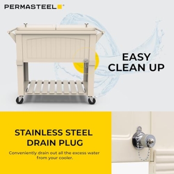 Permasteel 80-Qt Antique Patio Cooler for Outdoor Use