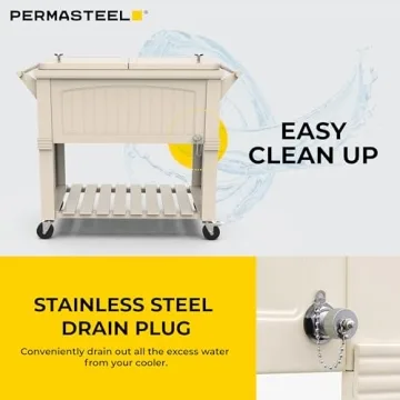 Permasteel 80-Qt Antique Patio Cooler for Outdoor Use