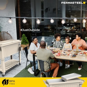 Permasteel 80-Qt Antique Patio Cooler for Outdoor Use
