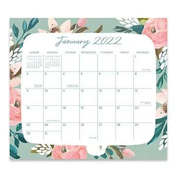 Orange Circle Studio Corporation, Bella Flora 2022 Magnetic Monthly Desk Pad