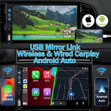 Leadfan 7-inch Car Stereo with Wireless Carplay & Camera