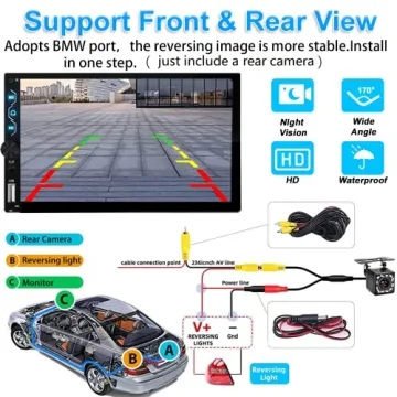 Leadfan 7-inch Car Stereo with Wireless Carplay & Camera