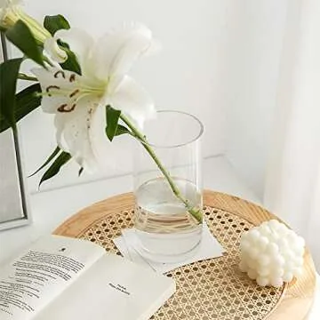 Devilfire Clear Glass Cylinder Vases - Pack of 3