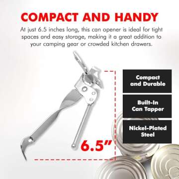 Chef Craft Can Opener with Tapper - Durable & Compact