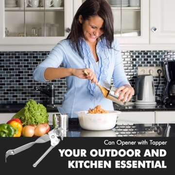 Chef Craft Can Opener with Tapper - Durable & Compact