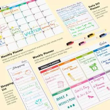 Feela Magnetic Whiteboard Calendar Kit - 4 Pack Must-Haves