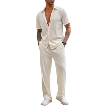 Stylish COOFANDY Men's 2 Piece Casual Outfit Set for Summer
