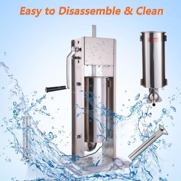 Hakka 11 Lb Stainless Steel Sausage Stuffer for Homemade Sausages