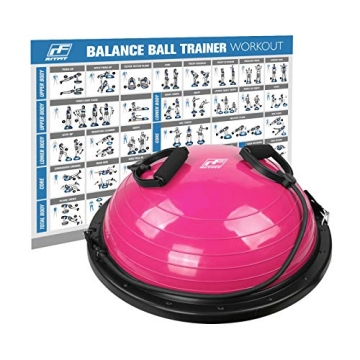RitFit Balance Ball Trainer for Yoga, Fitness, Strength Exercise with Air Pump, Resistance Bands, Fr...