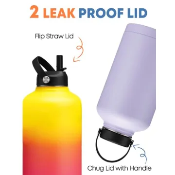 64 oz Insulated Water Bottle with Straw - RRYFOUR