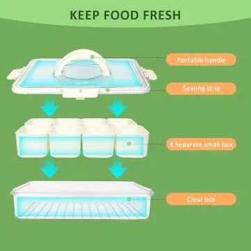 erichbow Portable Snack Serving Tray - Travel Friendly Snack Box