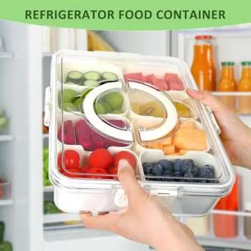 erichbow Portable Snack Serving Tray - Travel Friendly Snack Box