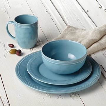 Rachael Ray Cucina Stoneware, 16-piece Dinnerware Set, Agave Blue