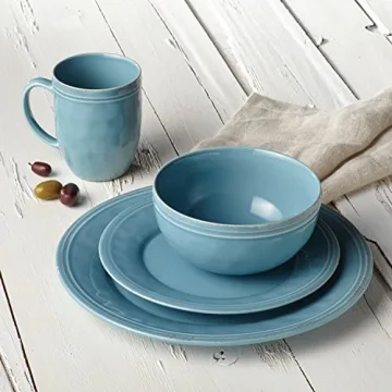 Rachael Ray Cucina Stoneware, 16-piece Dinnerware Set, Agave Blue