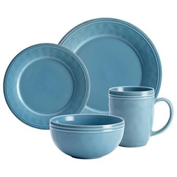 Rachael Ray Cucina Stoneware, 16-piece Dinnerware Set, Agave Blue