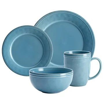 Rachael Ray Cucina Stoneware, 16-piece Dinnerware Set, Agave Blue
