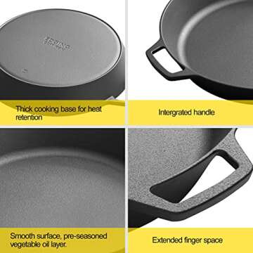 EDGING CASTING 17 Inch Pre-Seasoned Cast Iron Skillet