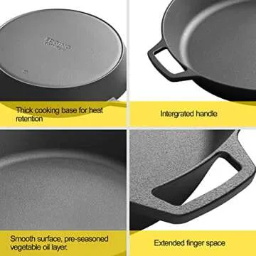 EDGING CASTING 17 Inch Pre-Seasoned Cast Iron Skillet
