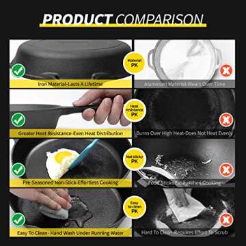 EDGING CASTING 17 Inch Pre-Seasoned Cast Iron Skillet