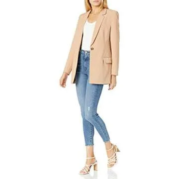 The Drop Women's Blake Long Blazer, Praline, X-Small