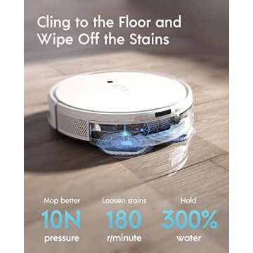 Yeedi mop Station pro Robot Vacuum and Mop, Self-Cleaning 3 in 1, Robotic Vacuum with Dual Power Spi...