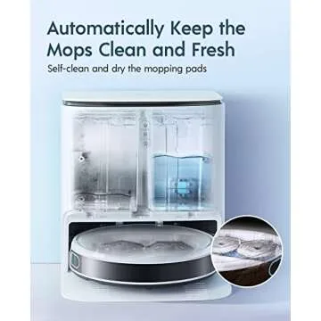 Yeedi mop Station pro Robot Vacuum and Mop, Self-Cleaning 3 in 1, Robotic Vacuum with Dual Power Spin Mopping, 3000Pa Suction, Smart Mapping, Carpet Detection, Pet-Friendly Design with 750ml Dustbin