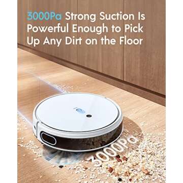 Yeedi mop Station pro Robot Vacuum and Mop, Self-Cleaning 3 in 1, Robotic Vacuum with Dual Power Spin Mopping, 3000Pa Suction, Smart Mapping, Carpet Detection, Pet-Friendly Design with 750ml Dustbin