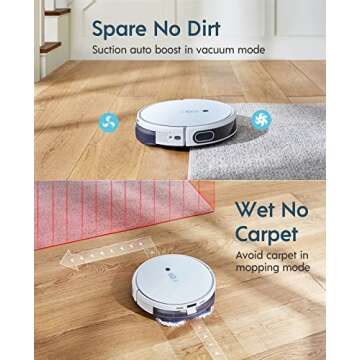 Yeedi mop Station pro Robot Vacuum and Mop, Self-Cleaning 3 in 1, Robotic Vacuum with Dual Power Spin Mopping, 3000Pa Suction, Smart Mapping, Carpet Detection, Pet-Friendly Design with 750ml Dustbin