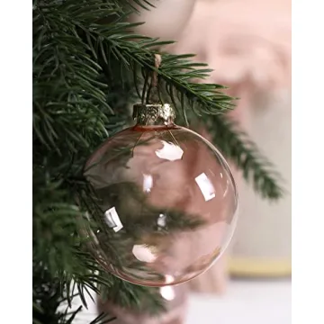 Elegant Pink Glass Christmas Ornaments Set of 9 for Holiday