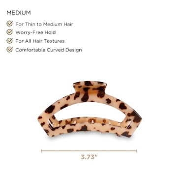 TELETIES Stylish Open Claw Clip for Thin to Medium Hair