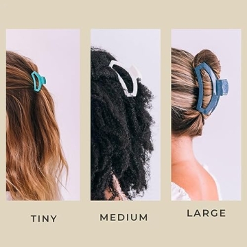 TELETIES Stylish Open Claw Clip for Thin to Medium Hair