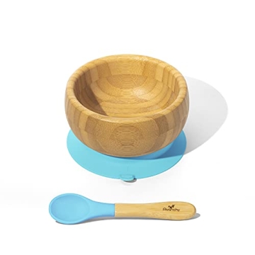 Avanchy Bamboo Baby Bowl & Spoon - Safe Non-Toxic Feeding Set