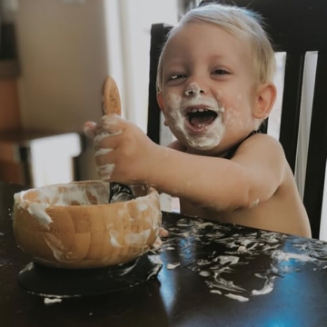 Avanchy Bamboo Baby Bowl & Spoon - Safe Non-Toxic Feeding Set