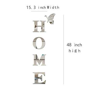 Doeean Home Wall Decor Letter Signs Acrylic Mirror Wall Stickers Wall Decorations for Living Room Be...